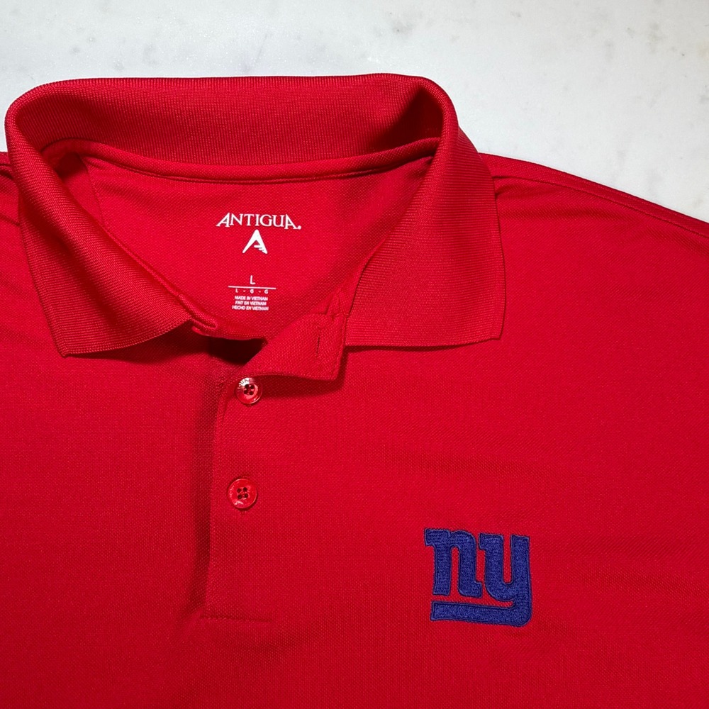 Antigua New York Giants Mens Red Performance Polo Shirt L NFL Football‎ 100425